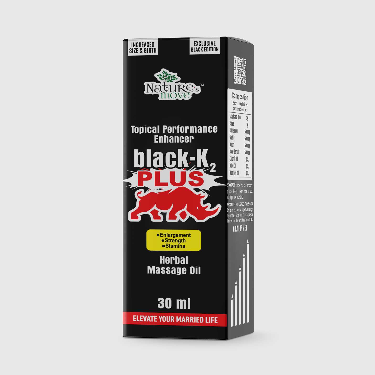 Natures Move Black-K2 Plus Herbal Massage Oil