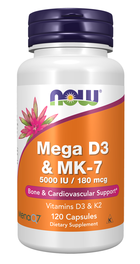 NOW MEGA D-3 & MK-7  120 VCAPS-386